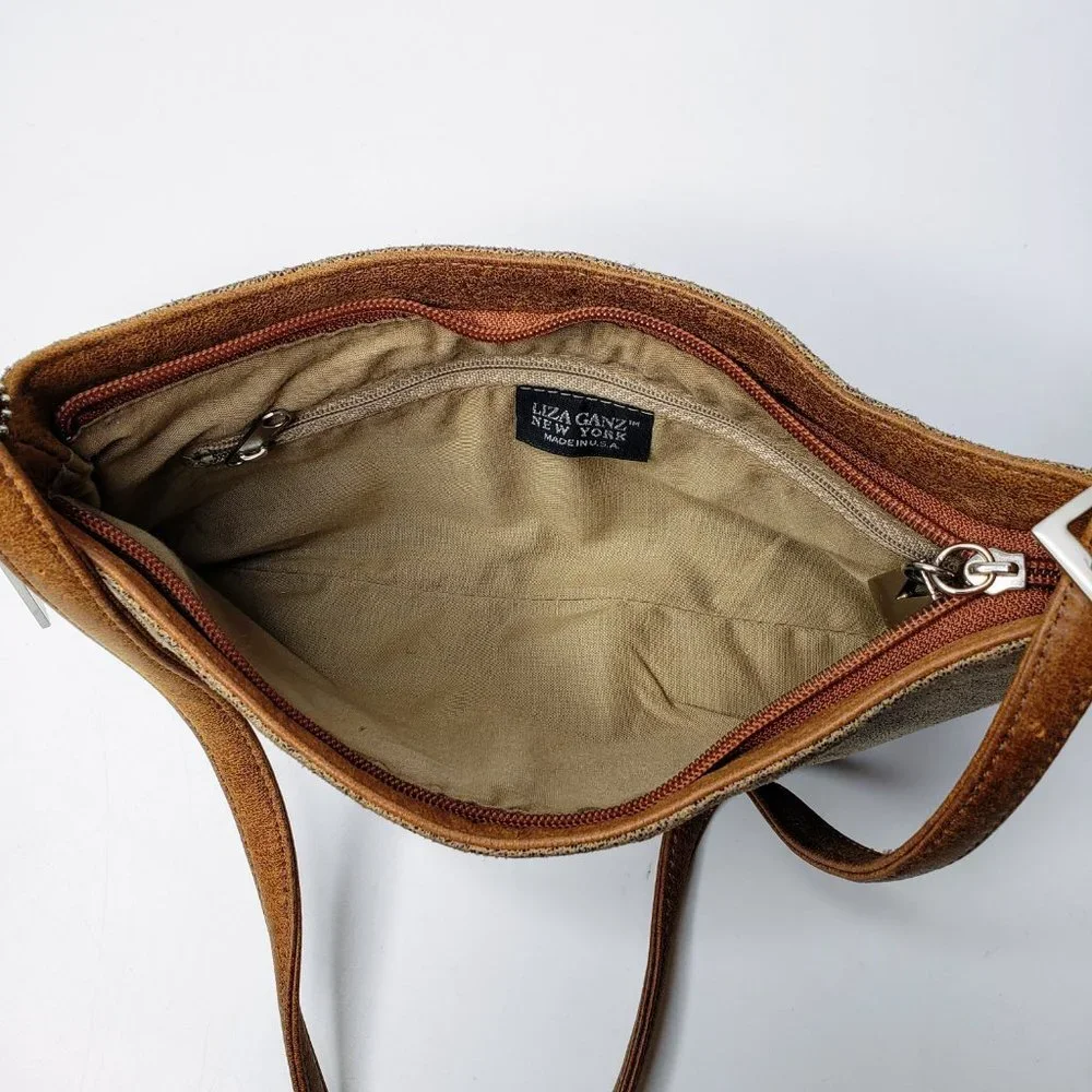 Liza‎ Ganz Distressed Vegan Leather Small Shoulder Purse